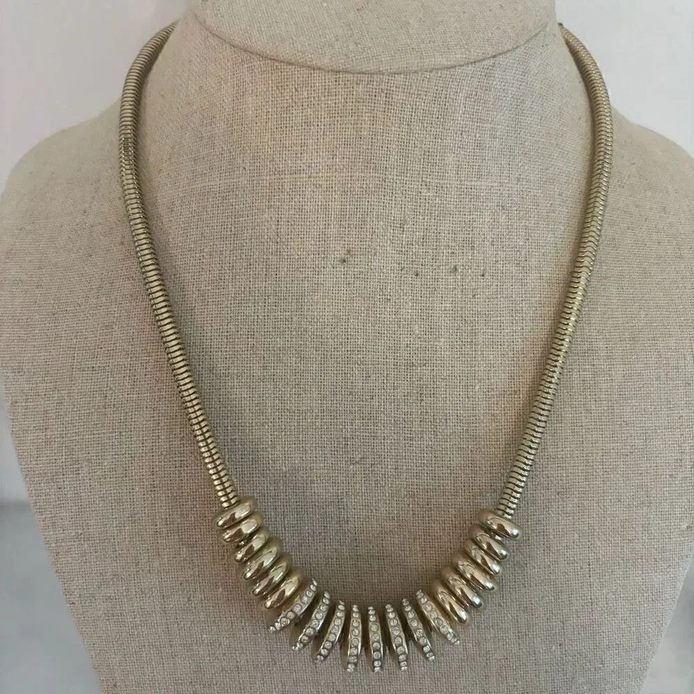 NWT Vintage Avon Forever Selected By Paula Abdul Statement Necklace Gold-tone OS